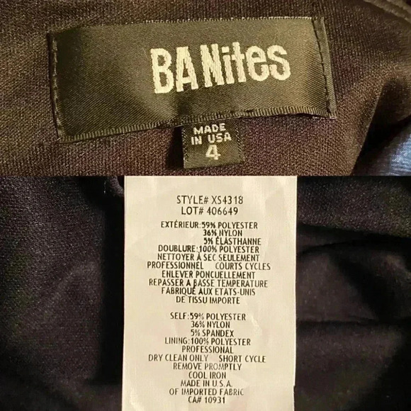 BA Nites Cocktail Party Dress Evening Bodycon Midi Ruched Blue Satin Size 4 - Picture 13 of 16